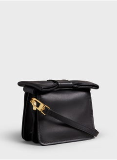 NIASINA Bow Detail Mini Cross Body Bag, Black: Handbags