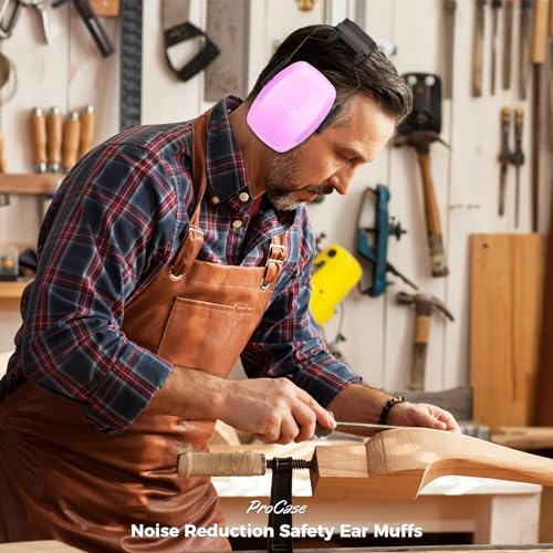 ProCase Noise Cancelling Ear Muffs SNR 33dB, Ear Hearing Protection Headphones for Adults, Sound Proof Ear Defenders for Work, Mowing, Shooters Shooting Gun Range, Construction -Purple - Image 5