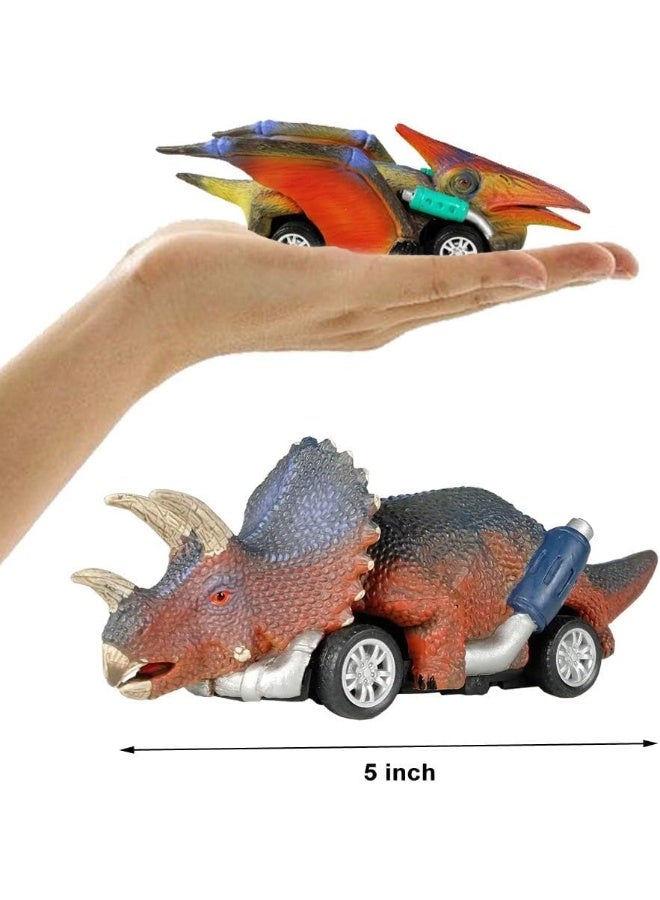 Dinosaur Toy Pull Back Cars,7 Pack Dino Toys for 3 Year Old Boys Girls and Toddlers,Boy Toys Age 3,4,5 and Up,Pull Back Toy Cars,Dinosaur Games with T-Rex - Image 4