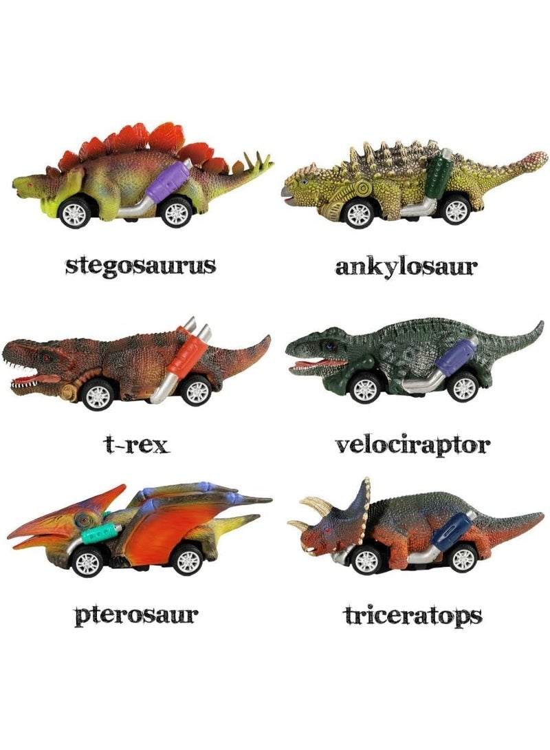 Dinosaur Toy Pull Back Cars,7 Pack Dino Toys for 3 Year Old Boys Girls and Toddlers,Boy Toys Age 3,4,5 and Up,Pull Back Toy Cars,Dinosaur Games with T-Rex - Image 2