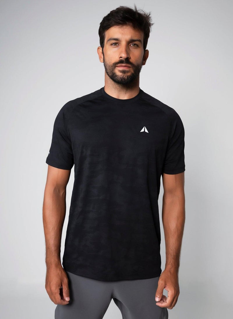 Aora Men’s Performance T-Shirt – Moisture-Wicking Athletic Fit for Training, Running & Everyday Comfort (Black) - Image 1