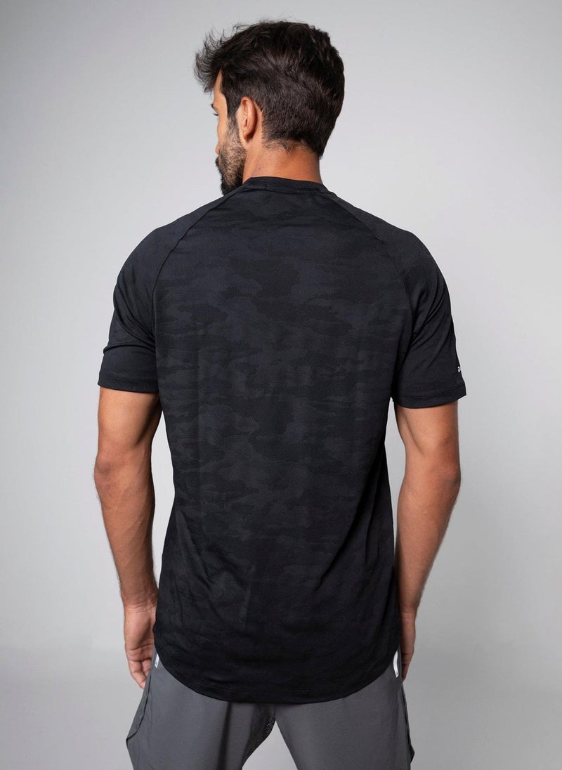 Aora Men’s Performance T-Shirt – Moisture-Wicking Athletic Fit for Training, Running & Everyday Comfort (Black) - Image 2