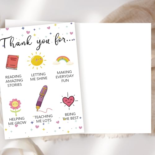 Zyulin Lovely Thank You Teacher Card, Great Teacher Appreciation Gifts Card from Students, Thank You for Helping Me Grow, End of Term Gift - Image 3