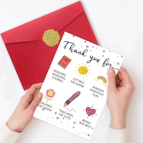 Zyulin Lovely Thank You Teacher Card, Great Teacher Appreciation Gifts Card from Students, Thank You for Helping Me Grow, End of Term Gift - Image 5