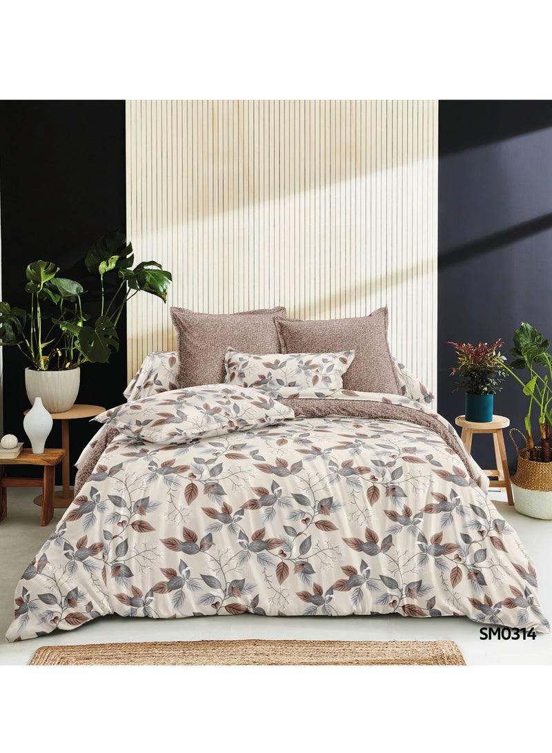 ShinyFlower Compressed Summer Quilt 4-Piece Set – Single Size 220x160cm –Printed Microfiber Fabric with 100% Pure Cotton Filling comforter– Soft Bedding Set - Image 1