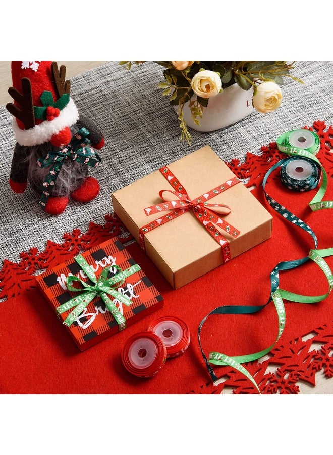 SANNIX 12 Rolls 60 Yard Christmas Ribbon for Gift Wrapping, 3/8 Inch Snowflake Santa Christmas Wrapping Ribbon Printed Grosgrain Satin Holiday Ribbons for Xmas Decoration DIY Crafts - Image 5