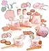 Smartwo Wooden Tea Set for Little Girls Pretend Play Tea Party Set Toy with 26 PCS Play Kitchen Accessories Princess Tea Set Toy Birthday Gift for Kids 35 Years Old Improve Imagination - Image 2
