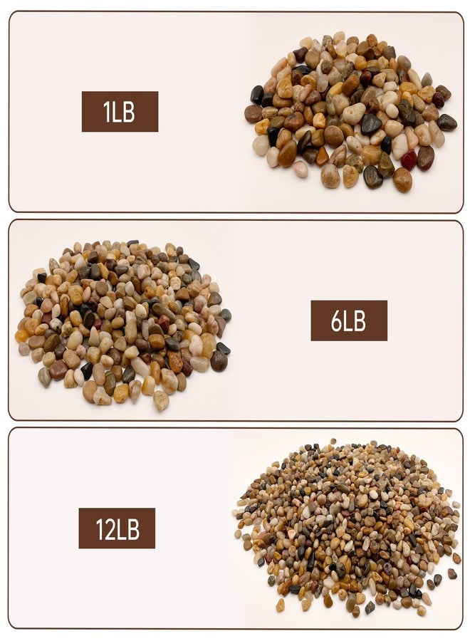 RITOLLO 6 lb Aquarium Gravel, 3/8 in Polished Fish Tank Rocks for Aquarium Decor, River Rocks for Indoor Plants Succulents, Decorative Stones for Outdoor Garden Decor (Mixed Color) - Image 2