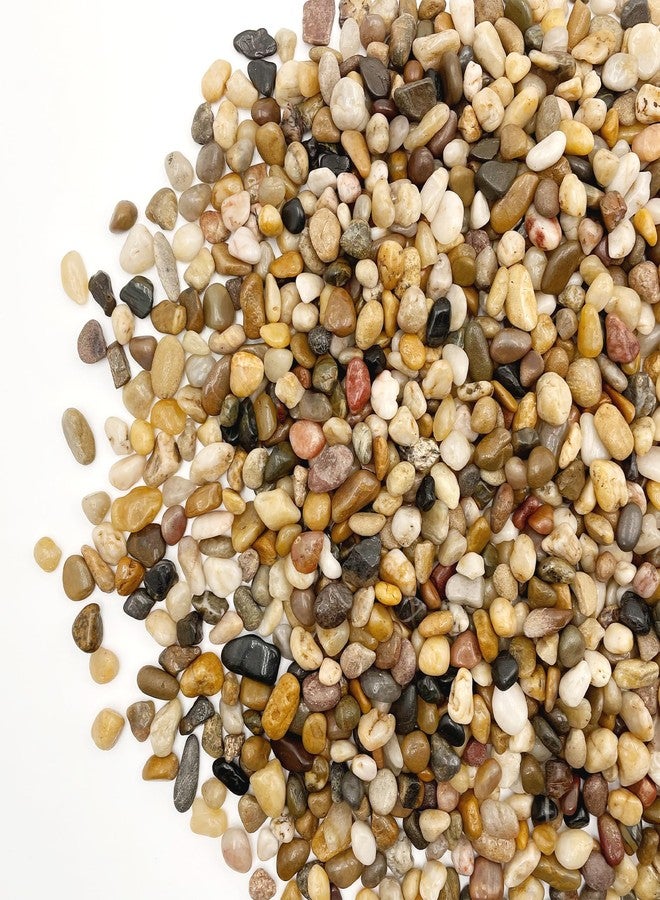 RITOLLO 6 lb Aquarium Gravel, 3/8 in Polished Fish Tank Rocks for Aquarium Decor, River Rocks for Indoor Plants Succulents, Decorative Stones for Outdoor Garden Decor (Mixed Color) - Image 1