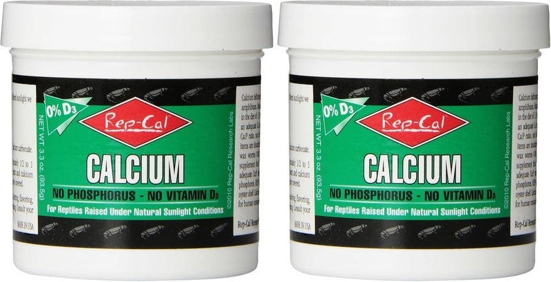 Rep-Cal 52298 Phosphorous-Free Calcium Powder Reptile/Amphibian Supplement Without Vitamin D3, 4.1 oz,White (Pack of 2) - Image 1