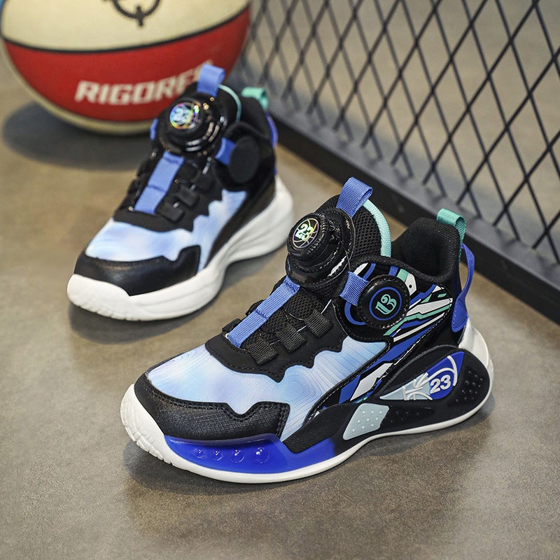 Explosions Leather Men'S Shoes Children'S Basketball Shoes Friction Sound Running Sneaker Fleece-Lined Cotton Shoes - Image 5
