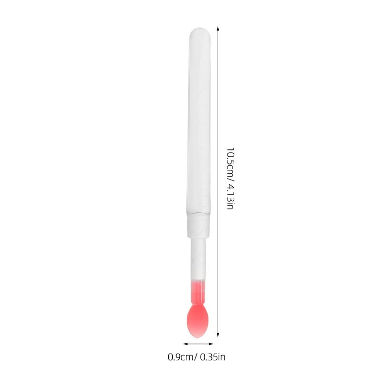 VILLCASE 60pcs Silicone Lip Brush Applicators with Lid White Handle Multi-color Tips Reusable Lip Gloss and Lipstick Makeup Tools for Travel and Festival Use - Image 2