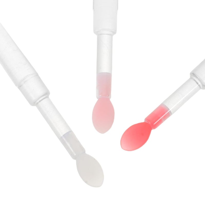 VILLCASE 60pcs Silicone Lip Brush Applicators with Lid White Handle Multi-color Tips Reusable Lip Gloss and Lipstick Makeup Tools for Travel and Festival Use - Image 3