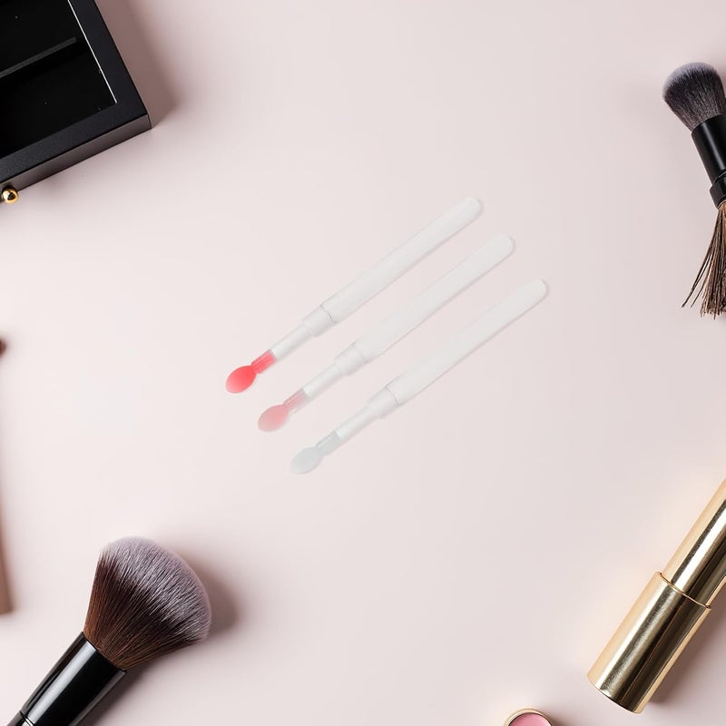 VILLCASE 60pcs Silicone Lip Brush Applicators with Lid White Handle Multi-color Tips Reusable Lip Gloss and Lipstick Makeup Tools for Travel and Festival Use - Image 5