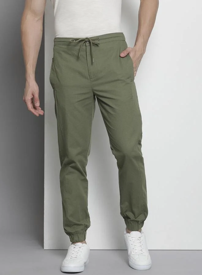 The Indian Garage Co Men Green Regular Fit Solid Joggers