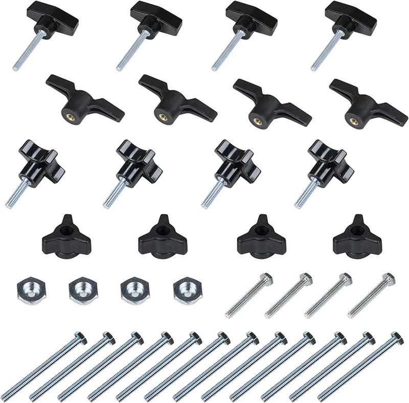 POWERTEC طقم مقبض T-Track 71130 مع براغي سداسية 1/4-20 بطول 1-1/2" وغسالات، مجموعة من 36، براغي T Track، ملحقات T Track لأدوات النجارة - Image 1