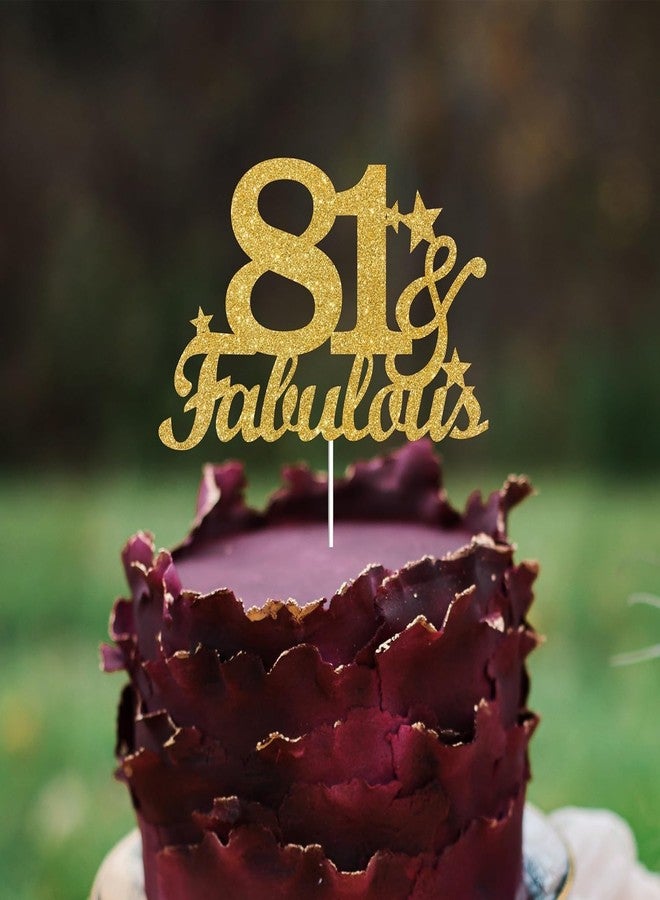 TrifleArte 81 & Fabulous Glitter Cake Topper | Stylish Party Cake Decoration | Elegant Gold Finish | Premium Party Decoration for Birthdays, Anniversaries & Special Events - Image 5