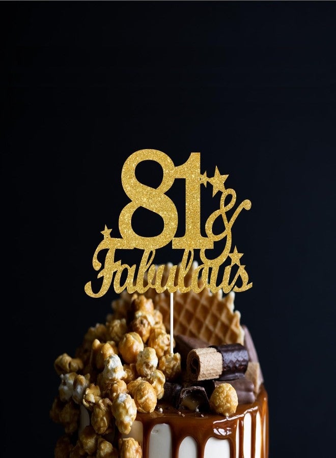 TrifleArte 81 & Fabulous Glitter Cake Topper | Stylish Party Cake Decoration | Elegant Gold Finish | Premium Party Decoration for Birthdays, Anniversaries & Special Events - Image 4