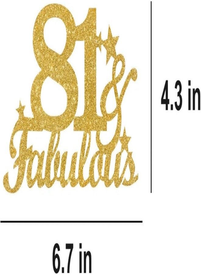 TrifleArte 81 & Fabulous Glitter Cake Topper | Stylish Party Cake Decoration | Elegant Gold Finish | Premium Party Decoration for Birthdays, Anniversaries & Special Events - Image 3
