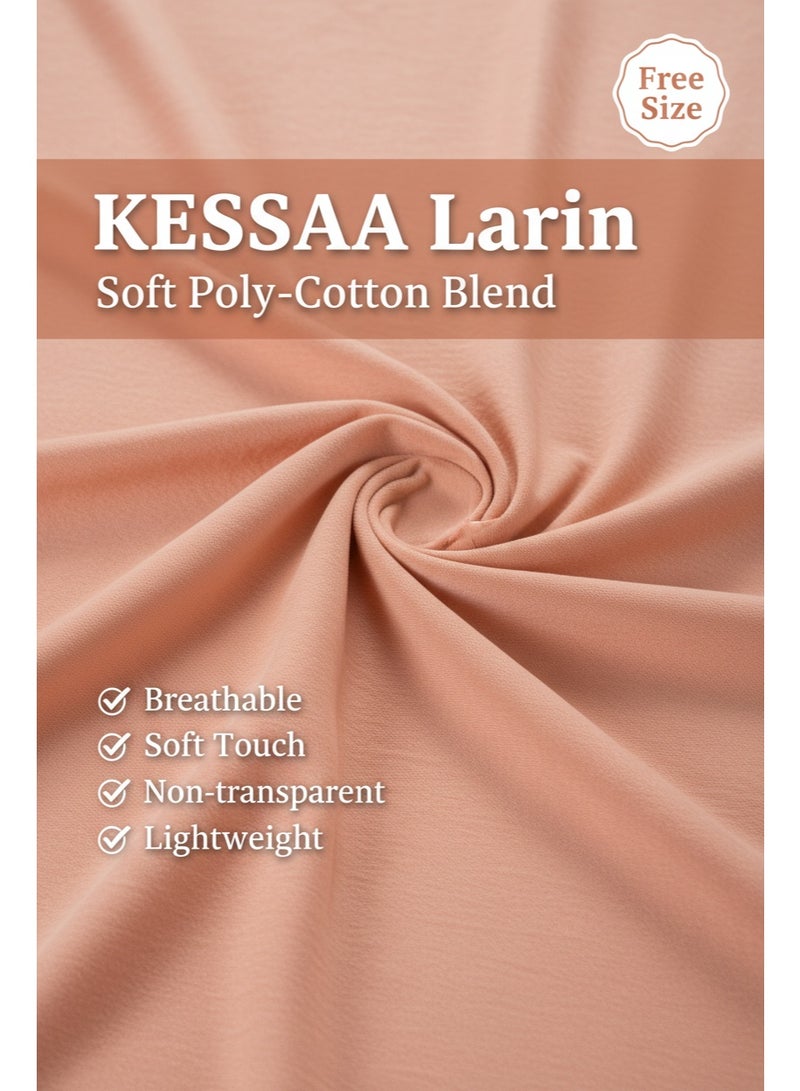KESSAA Larin Women’s Premium Prayer Isdal – Luxury Silk-Cotton Full-Coverage Salah Dress with Integrated Head Scarf | Lightweight, Breathable, Modest Wear for Home, Travel & Mosque – Peach - Image 5