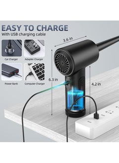 Milatech Compressed air Duster - Keyboard Cleaner for Office - Reusable -Electric air Duster 51000 RPM - Cordless Air Duster 6000 mAh  - Image 5