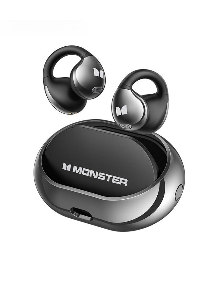 Monster AC600 Wireless Bluetooth Headset, Bluetooth 5.4 Wireless Earbuds With Hifi Stereo, Clip On Earbuds With ENC Clear Call, IPX6 Waterproof Wireless Headphones, (1pc, Black) - Image 1