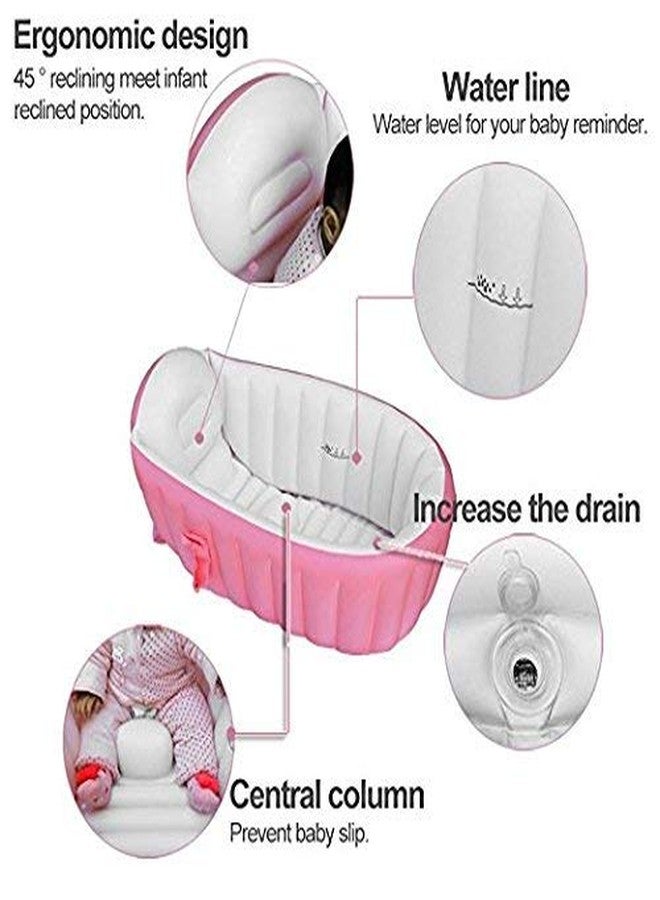 BROGBUS Inflatable Baby Bath Tub with Air Pump for 6 to 36 Months Portable Air-Filled Bathtub Mini Swimming Pool for Kids Foldable Swimming Tub for Indoor & Outdoor Uses - Image 2