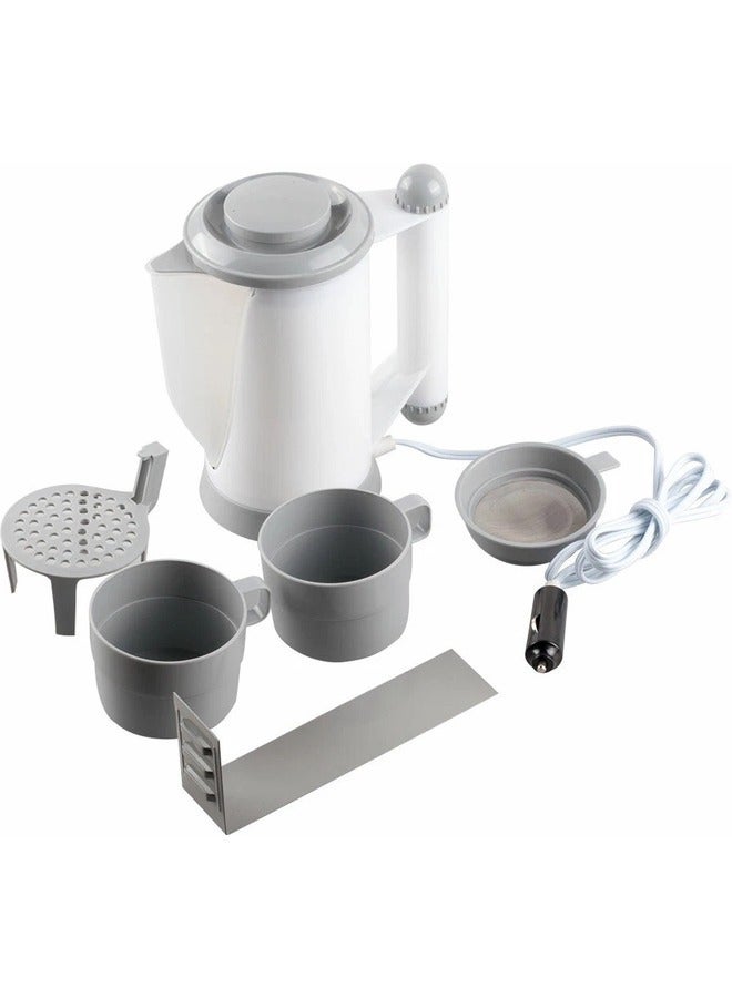 12v Travel Kettle & Utility Set 700ml, Low Wattage  In Car, Van, Plug and Play 2 Cups, Fork, Spoon and Strainer. - Image 3