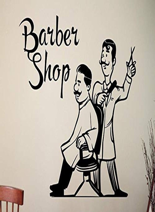 ARWY® Barber Shop Wall Sticker Hairdressing Salon Vinyl Decal Barber's Wall Decoration Wall Vinyl Art Vinyl Murals Waterproof Stickers