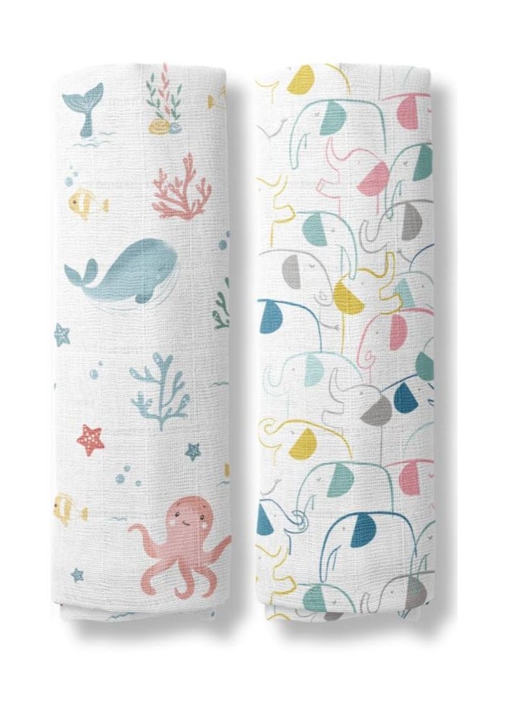 Fiddly Muslin Swaddle, Baby Wrap, Burp Cloth - Large Bamboo Muslin Cotton (Pack of 2) - pzsku/ZE39DB702C4B1DC69573AZ/45/_/1717321936/17a46efe-f933-4278-892b-cc83e6994000