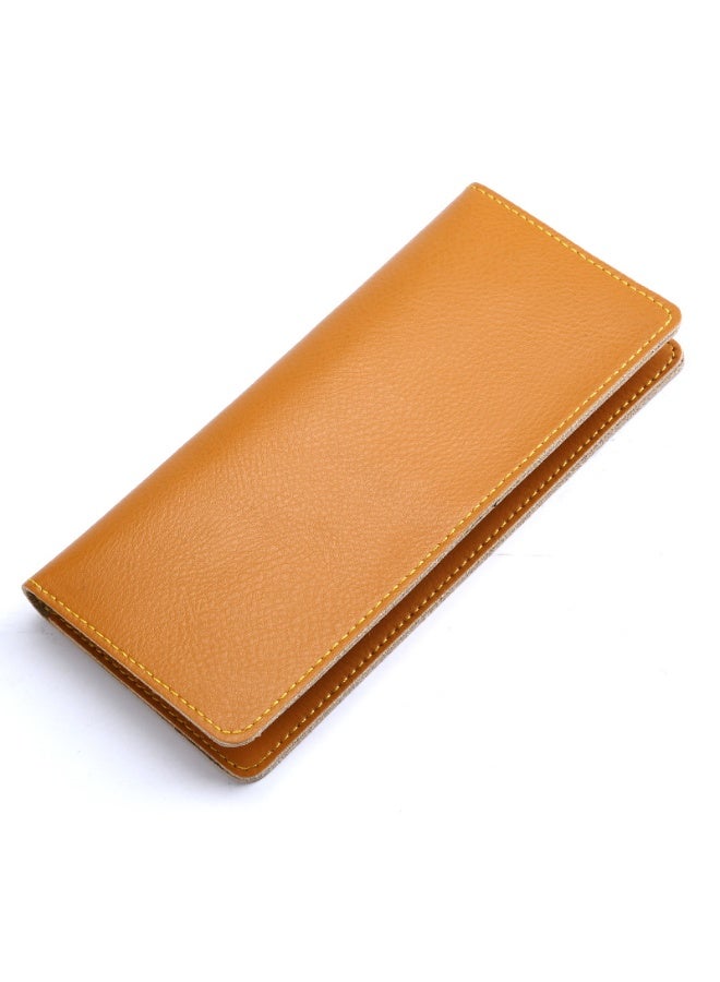 Genuine Leather Wallet, Cowhide Wallet, Premium Leather Checkbook Cover, Classic Design, Slim And Durable - Perfect For Personal And Business Checks, Suitable For Men And Women, Brown  - Image 1