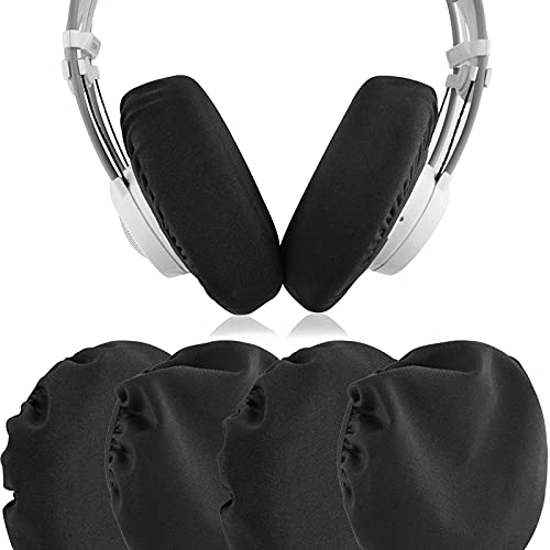 Geekria 2 Pairs Flex Fabric Headphones Ear Covers - Product Safety Certified - Washable & Stretchable Earcup Protectors for Large Over-Ear Headsets, Sweat Pads for Gaming (Size L/Black) - Image 1
