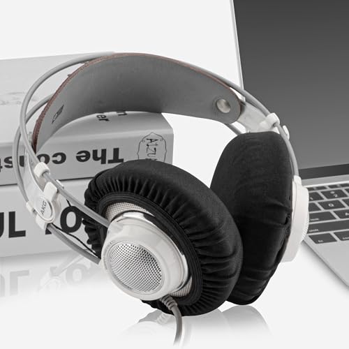 Geekria 2 Pairs Flex Fabric Headphones Ear Covers - Product Safety Certified - Washable & Stretchable Earcup Protectors for Large Over-Ear Headsets, Sweat Pads for Gaming (Size L/Black) - Image 2