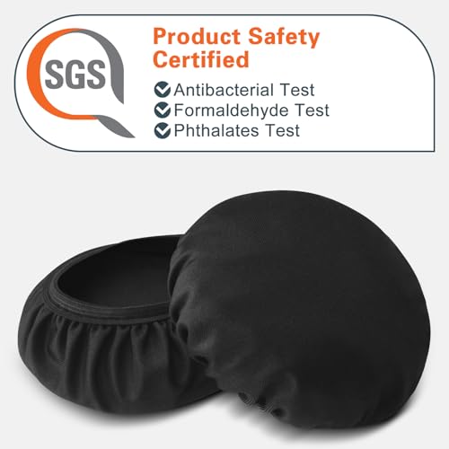 Geekria 2 Pairs Flex Fabric Headphones Ear Covers - Product Safety Certified - Washable & Stretchable Earcup Protectors for Large Over-Ear Headsets, Sweat Pads for Gaming (Size L/Black) - Image 3