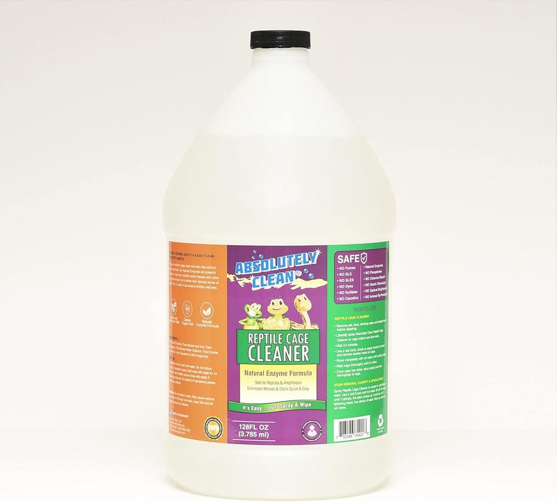 Absolutely Clean Amazing Reptile & Amphibian Terrarium Cleaner and Deodorizer - Just Spray/Wipe - Safely & Easily Removes Reptile & Amphibian Messes - USA Made (128oz Refill - Save 60%) - Image 1