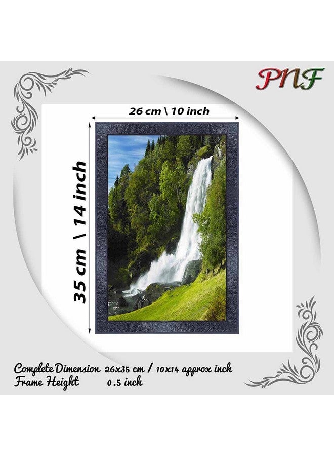 PNF Poster N Frames Vastu Waterfall Landscape Scenery Wooden Photo Frame With Acrylic Sheet | Living Room, Bedroom | Home Decoration | Best Gifting Option (10X14Inch Multicolour,Synthetic) 8047 - Image 2