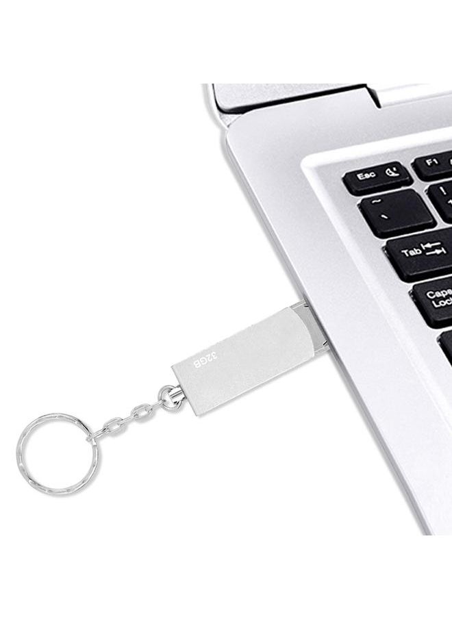 Thoraya Ultra thin Waterproof Keychain High speed Metal Rotating U Disk Silver 32G  - Image 5