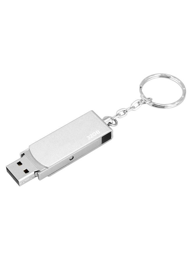 Thoraya Ultra thin Waterproof Keychain High speed Metal Rotating U Disk Silver 32G  - Image 2