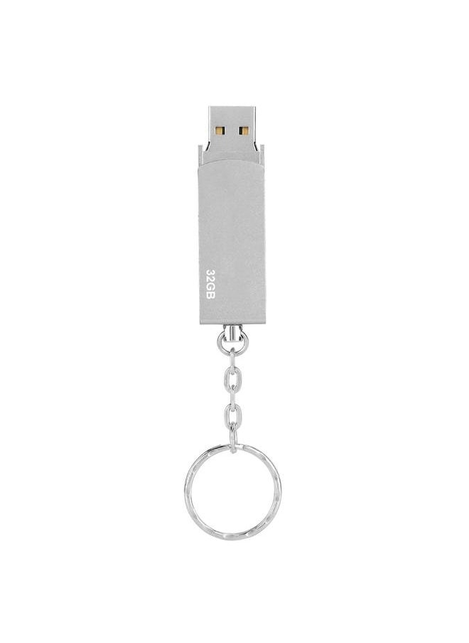 Thoraya Ultra thin Waterproof Keychain High speed Metal Rotating U Disk Silver 32G  - Image 1