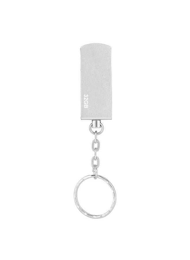 Thoraya Ultra thin Waterproof Keychain High speed Metal Rotating U Disk Silver 32G  - Image 3
