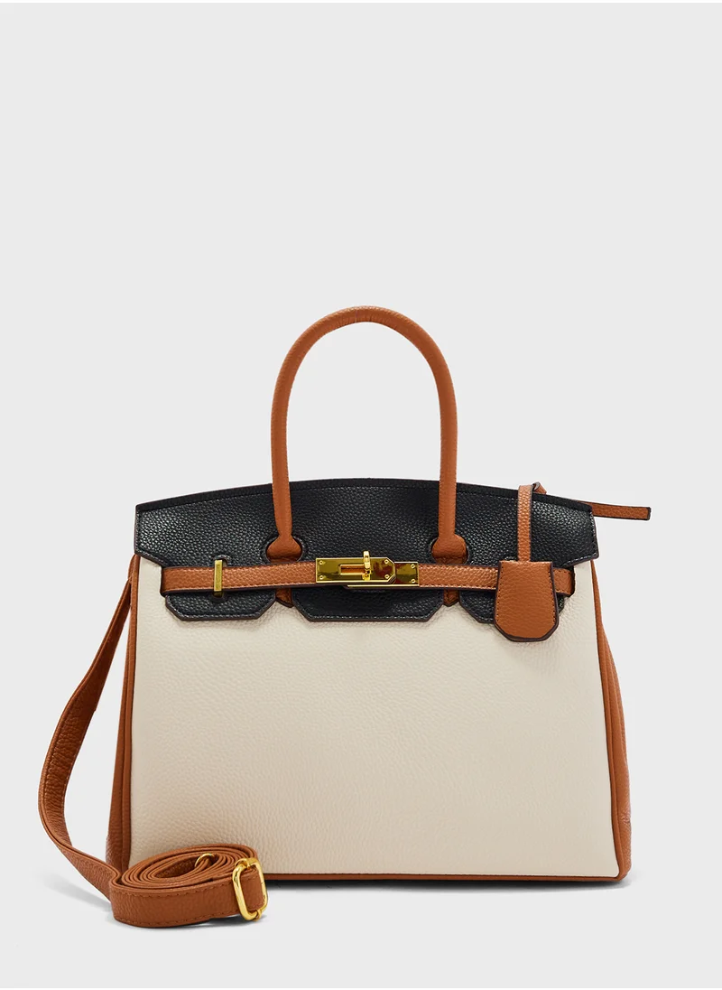 ايلا Color Block Large Satchel Bag