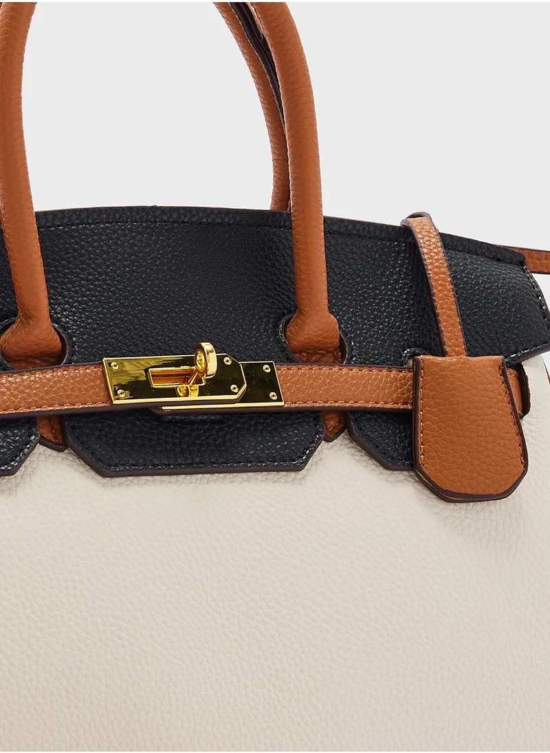 ايلا Color Block Large Satchel Bag