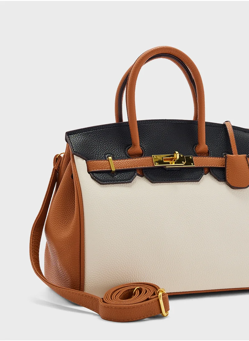 ايلا Color Block Large Satchel Bag