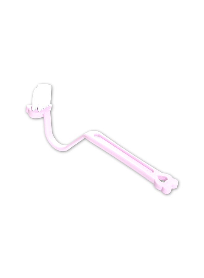 NIBEMINENT Curved Handle Toilet Cleaning Brush Light Purple 21x4cm - Image 1