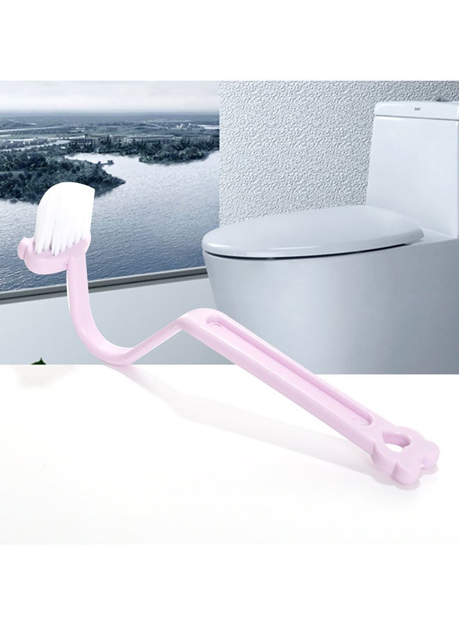 NIBEMINENT Curved Handle Toilet Cleaning Brush Light Purple 21x4cm - Image 3