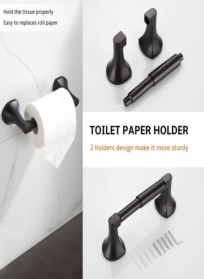 BGL Bathroom Hardware Set Matte Black Adjustable Expandable Towel Bar 4-Piece Bathroom Accessory Set Wall Mounted Robe Hook Toilet Paper Holder Towel Ring Towel Bar - Image 5