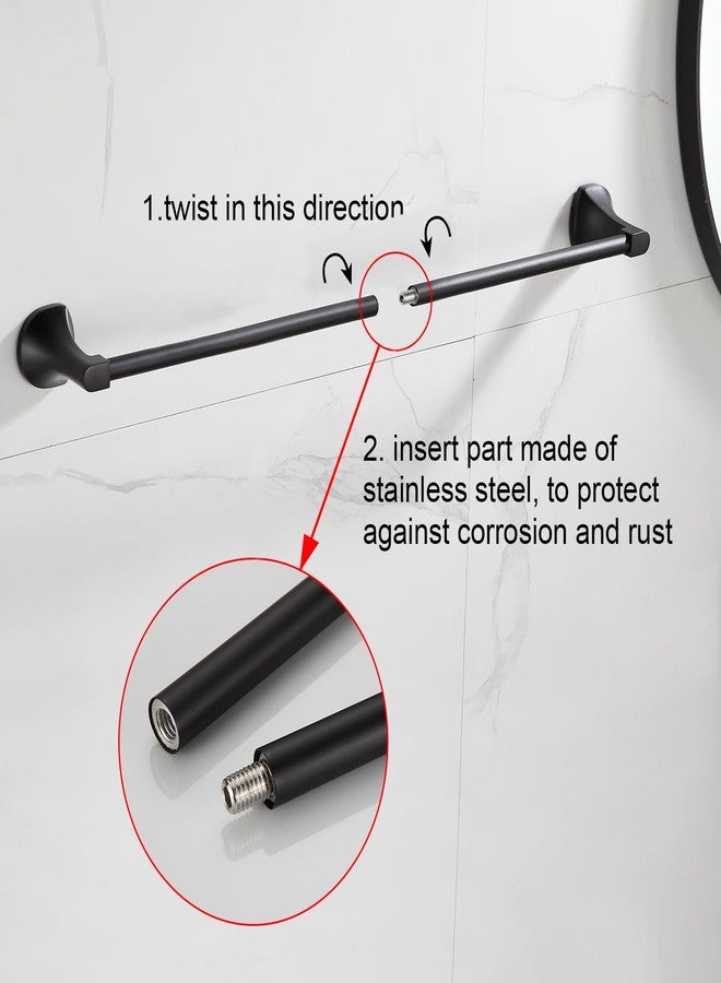 BGL Bathroom Hardware Set Matte Black Adjustable Expandable Towel Bar 4-Piece Bathroom Accessory Set Wall Mounted Robe Hook Toilet Paper Holder Towel Ring Towel Bar - Image 3