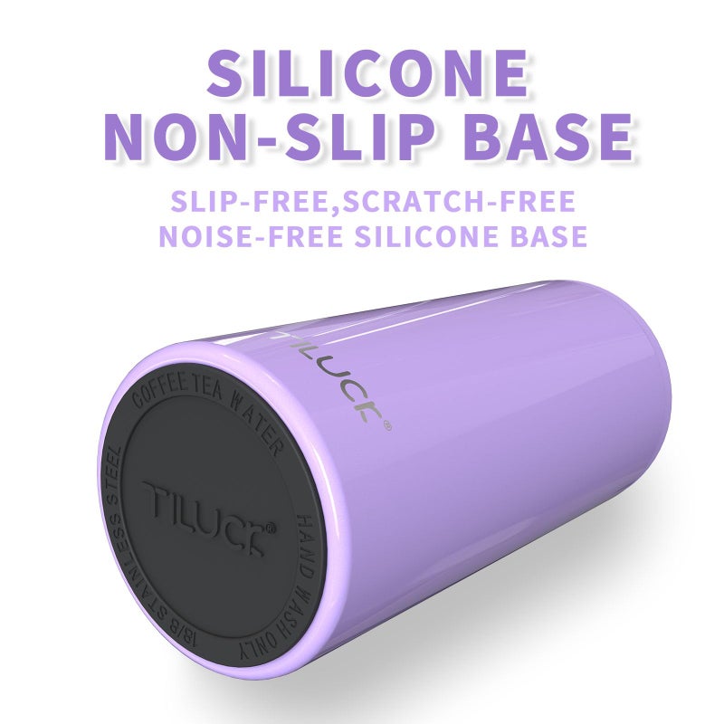 TILUCK Skinny Can Cooler for Slim Beer & Hard Seltzer, Stainless Steel, Doucle-Walled Stainless Steel Insulated Slim Cans, Standard 12 oz (Lavender) - Image 4