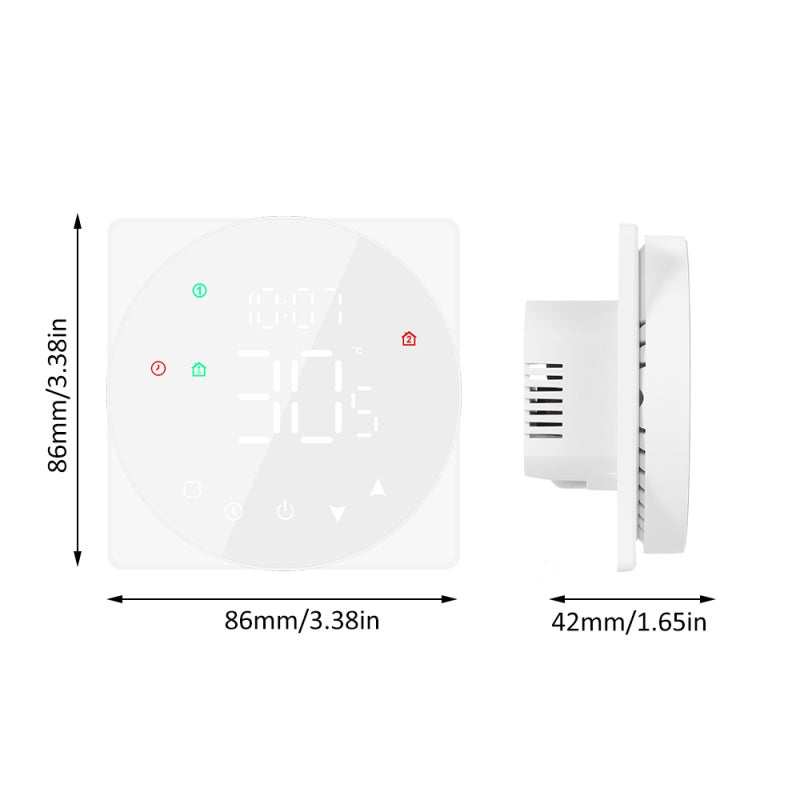 منظم الحرارة الذكي Tuya WiFi مع شاشة LCD تعمل باللمس 5A لجهاز غلاية المياه/الغاز قابل للبرمجة الأسبوعية مع التحكم عن بعد عبر التطبيق - Image 2
