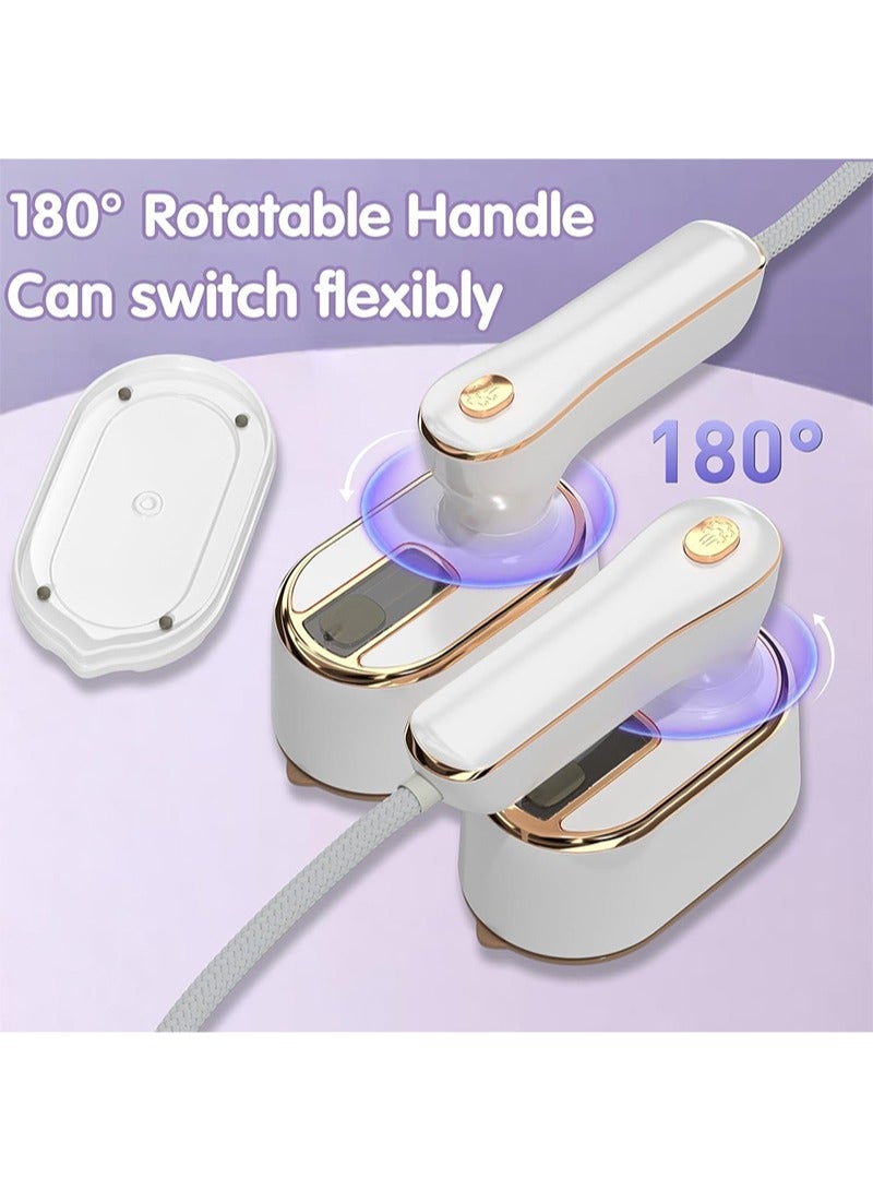 Topyich Iron Steamer - 1000W High-Power Portable Iron, Fast Heat-Up Iron Steamer for Clothes with Wet Dry Use Home Travel Dorm (White) - Image 3